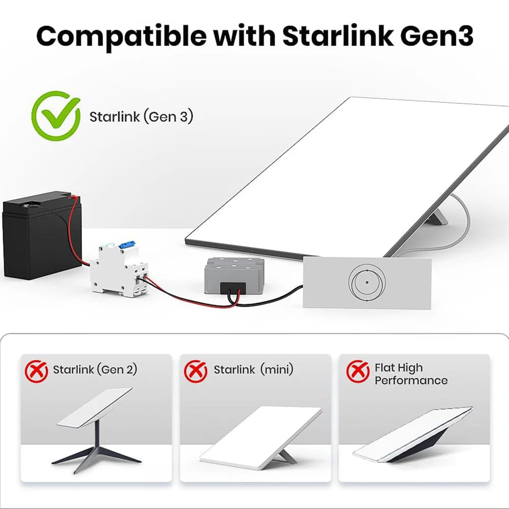 Ryvaxo Starlink Gen 3 step-up power converter for RV and camping setup, product detail image 5