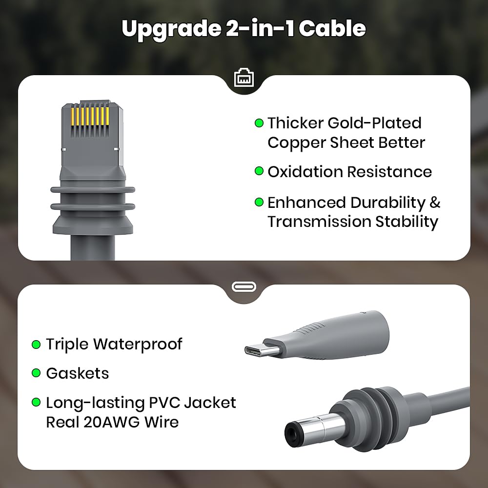 Starlink Mini Cable 2-in-1 - 16.4ft Ethernet + USB-C Power Combo for RV & Marine