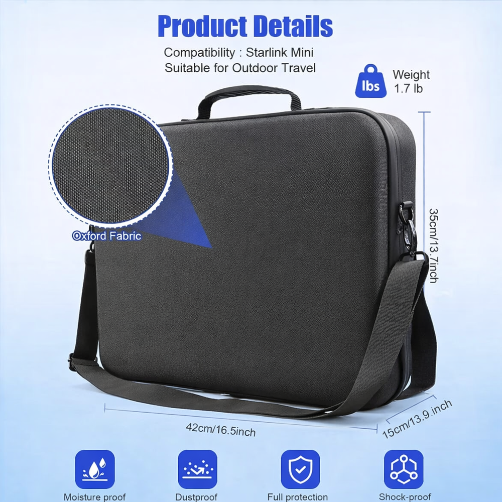 Starlink Mini EVA Carry Case 2.0 — Shockproof Travel & Accessory Organizer