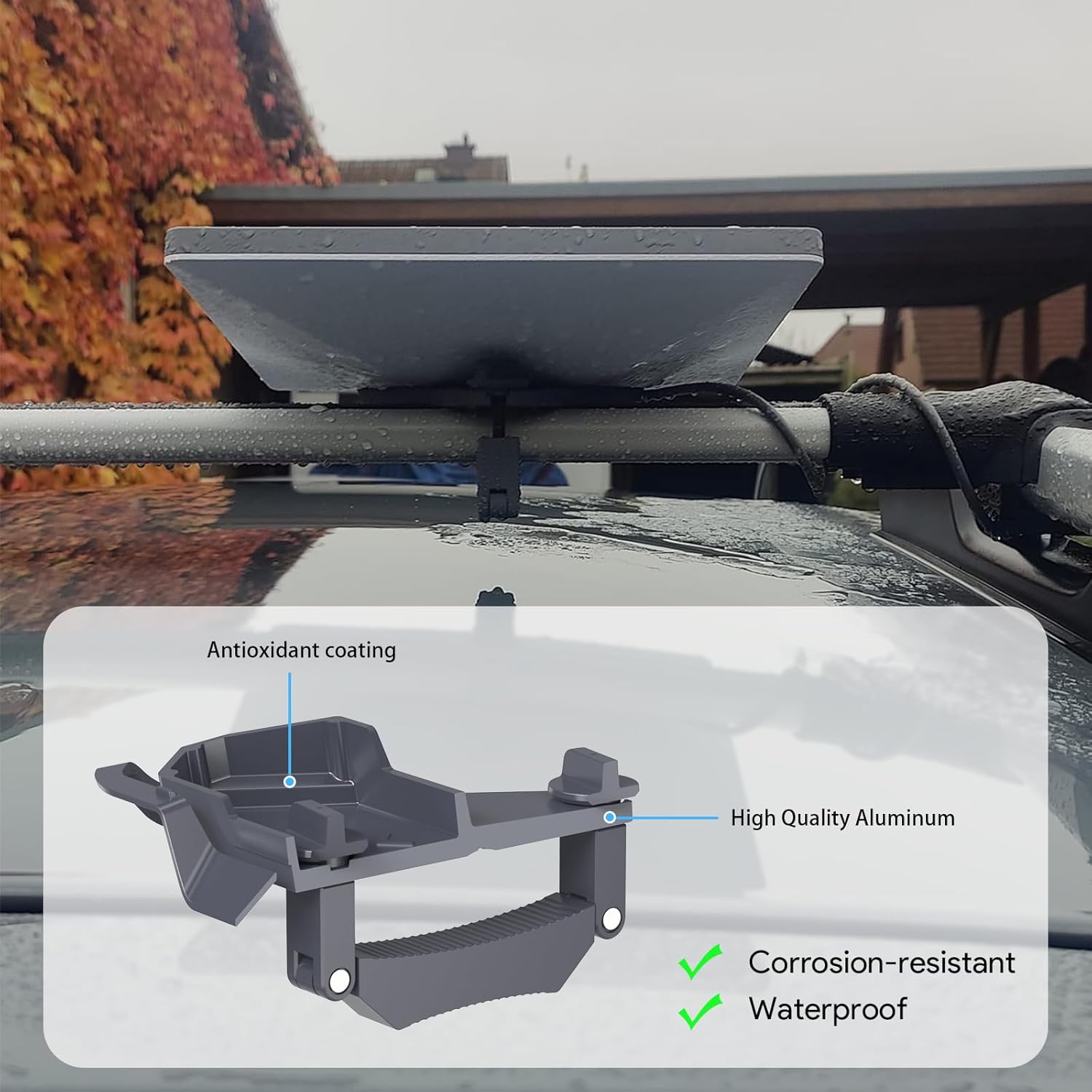 Starlink Mini Roof Rack Mount, 0.47''-1.89'' with Pipe for RV, Poles, Yachts, Campers(Not for Round Profile Bars)
