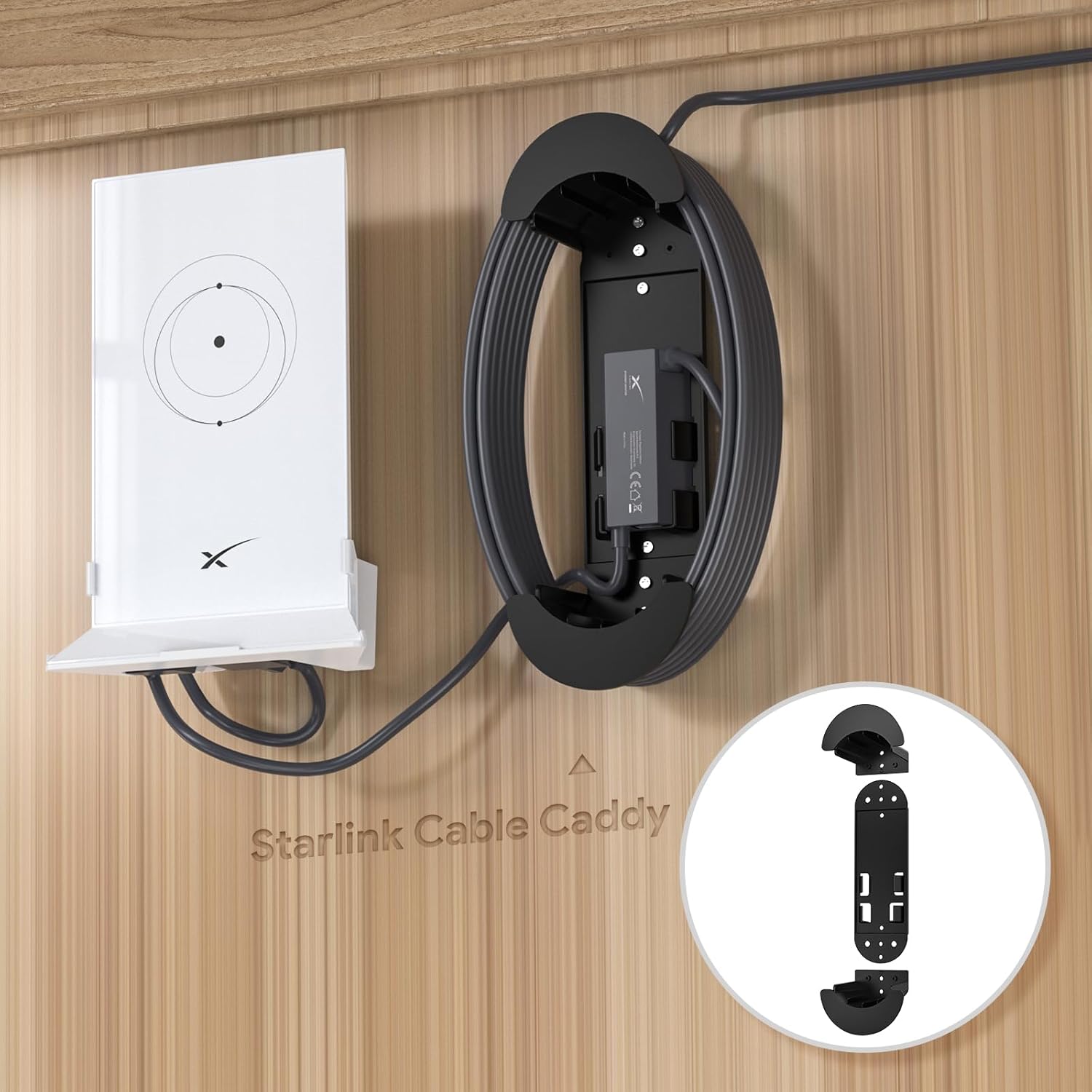 Starlink Ethernet Cable Caddy,ABS Stability Starlinks Gen 3 Cord Management Accessories for StarLink Cable and Starlink V2 Ethernet Adapter