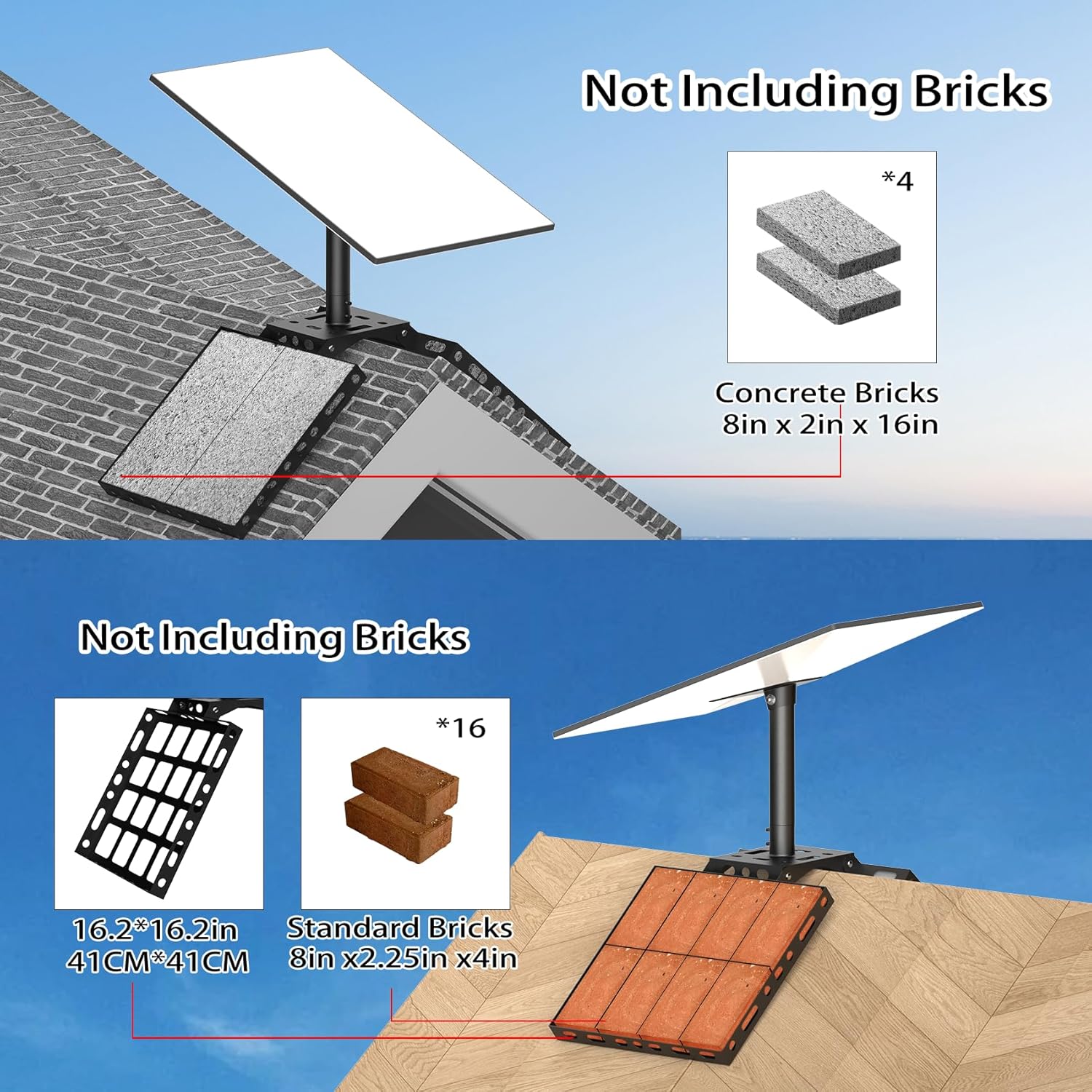 Starlink Gen 3 Roof Ridge Mount, 360° Rotatable Compatible with V3 Starlink Standard Dish
