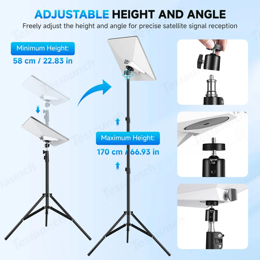 Adjustable Tripod Mount with 1/4″-20 Thread Pipe Adapter for Starlink Mini
