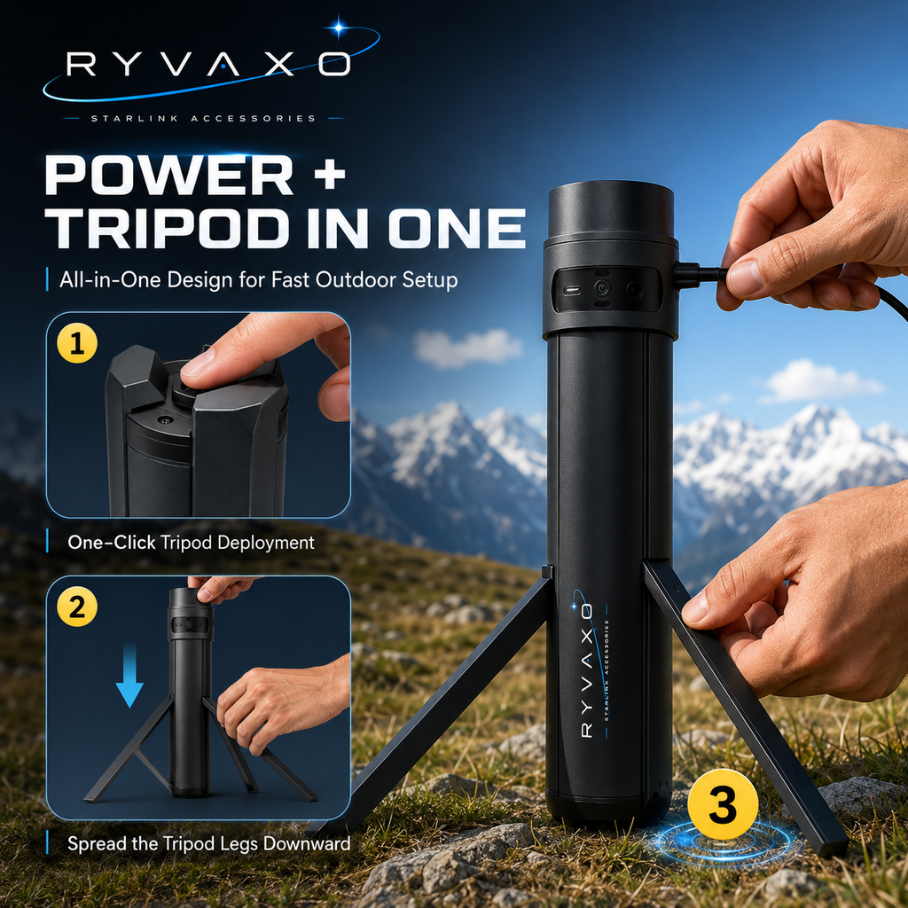 Starlink Mini Battery Tripod Mount, 45000mAh Adjustable Stand for Camping & RV