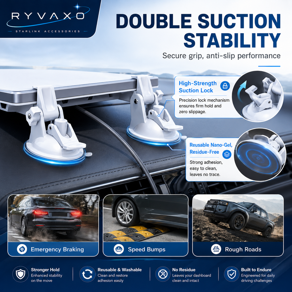 Starlink Mini Mount with Powerful Suction - Lightweight Flexible Installation on SUVs Vans RVs