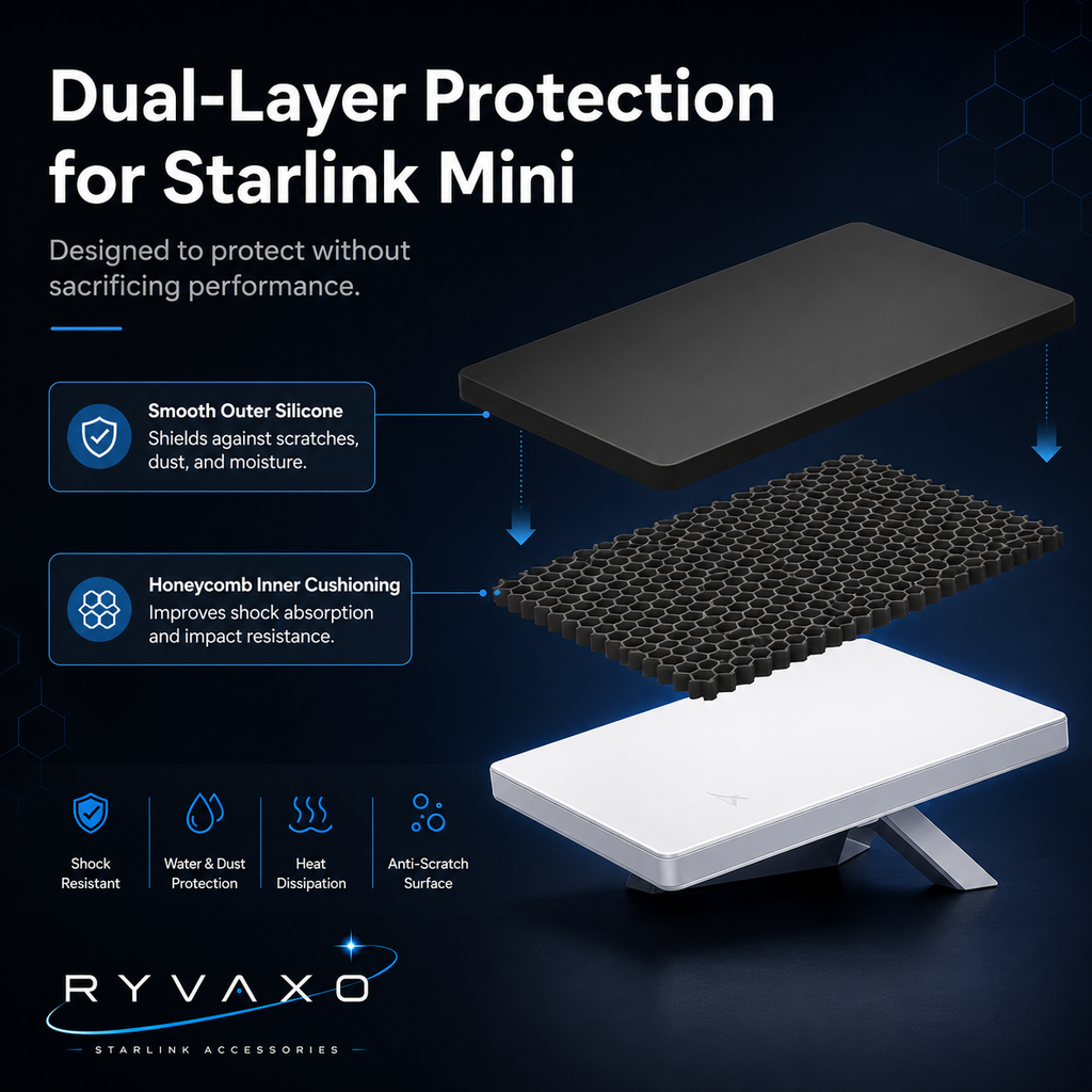 Starlink Mini Silicone Protective Case, Anti-Drop Shockproof Waterproof Cover