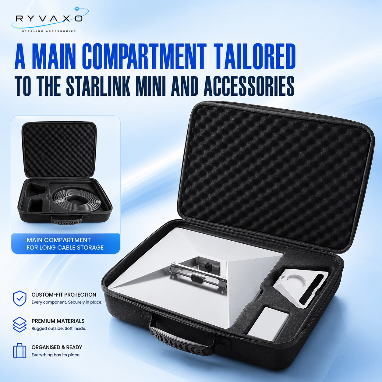 Shockproof EVA Travel & Accessory Case for Starlink Mini