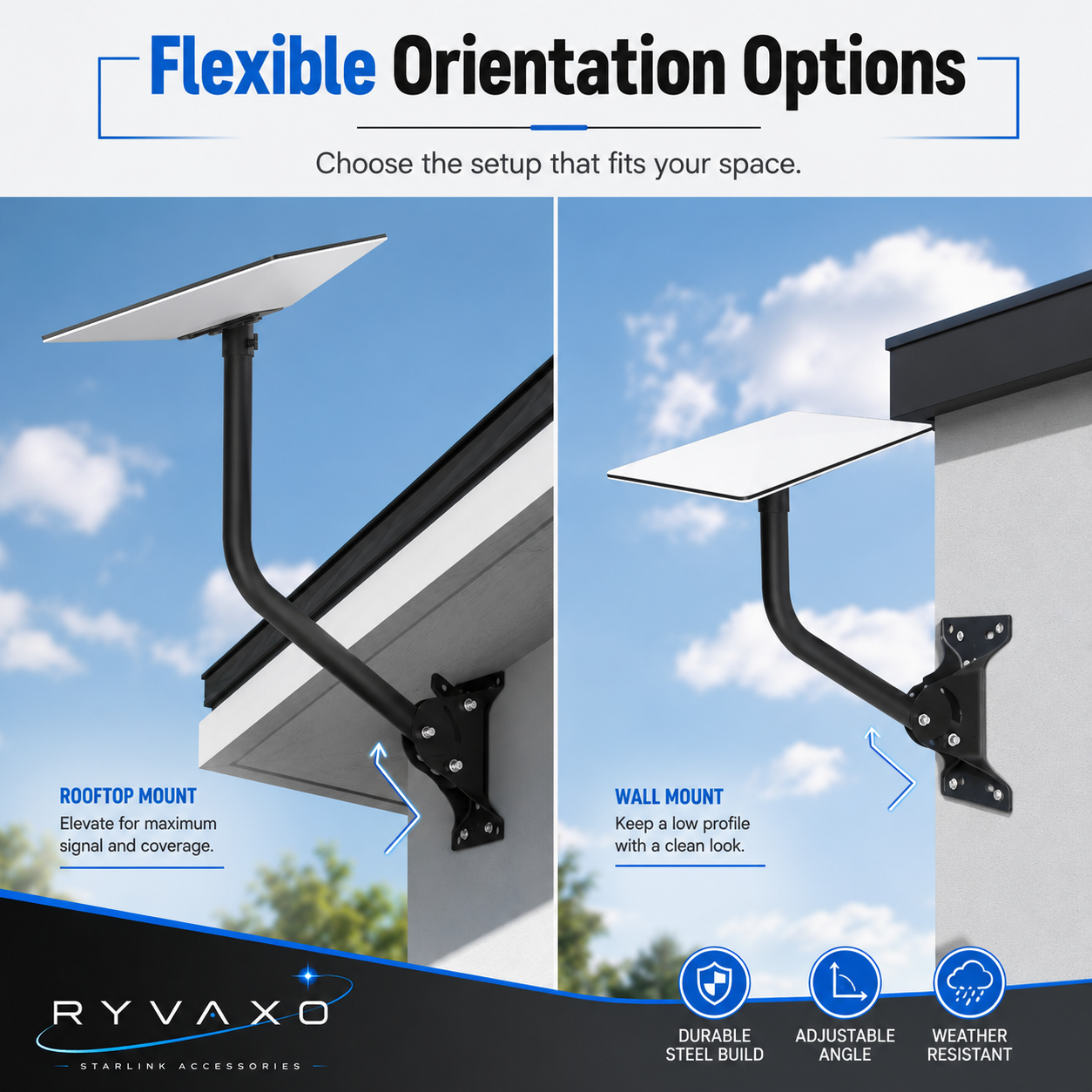 Ryvaxo Starlink Gen 3 roof mount for roof installation, product detail image 3