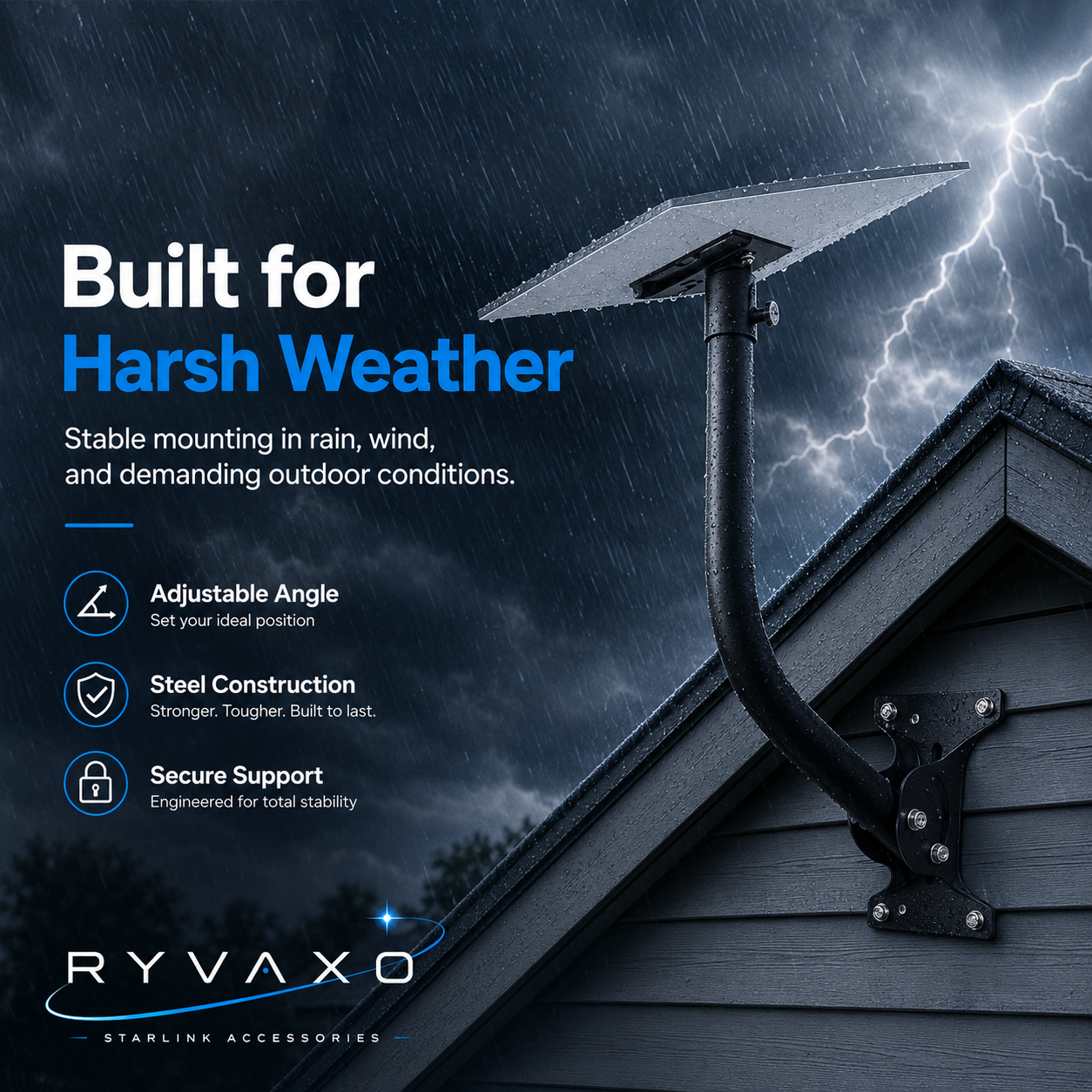 Ryvaxo Starlink Gen 3 roof mount for roof installation, product detail image 2