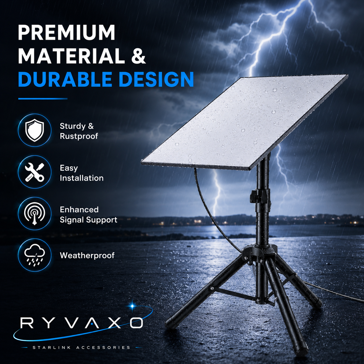 Ryvaxo Starlink Gen 3 roof mount for RV and camping setup, product detail image 3