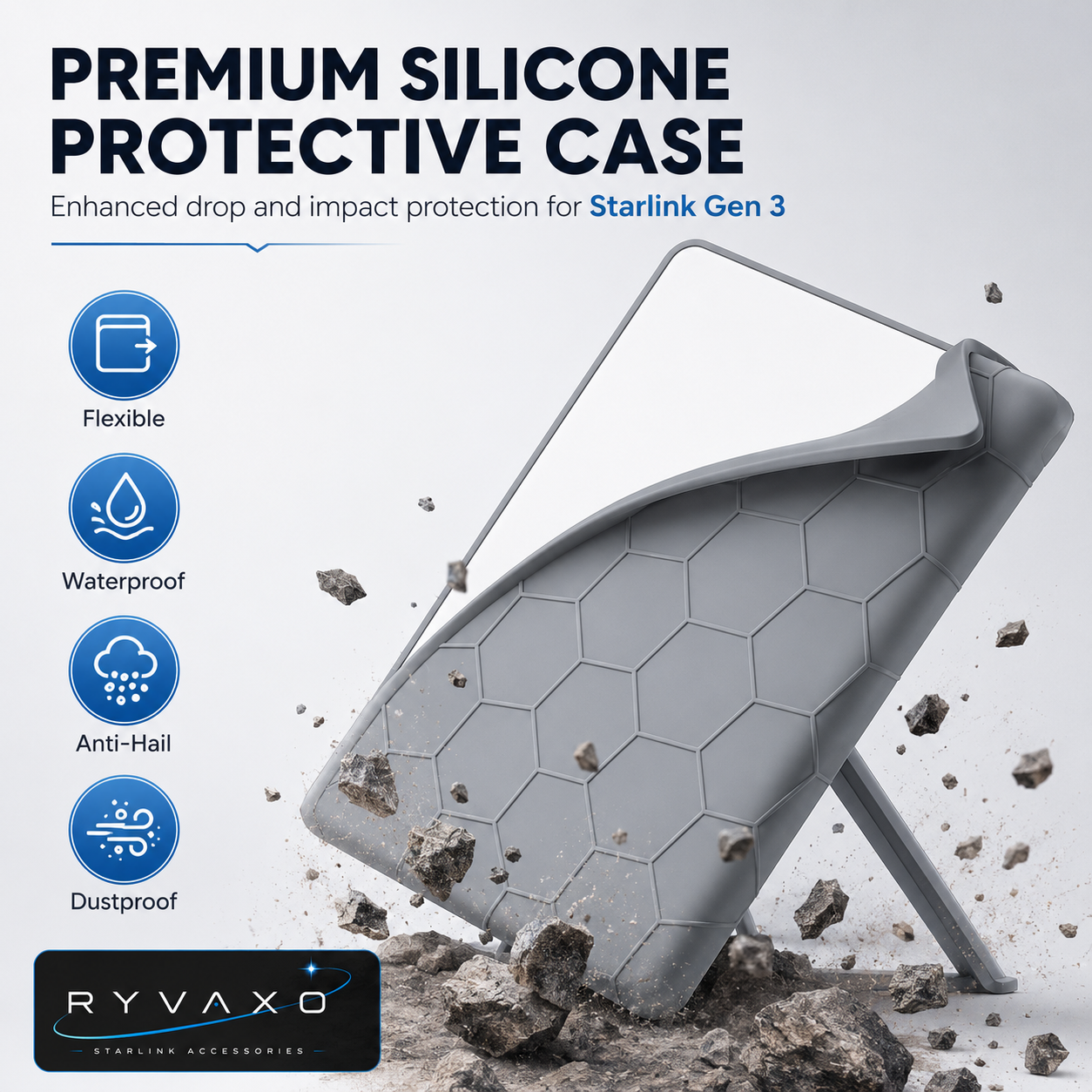 Ryvaxo Starlink Gen 3 protective cover for vehicle setup, product detail image 2
