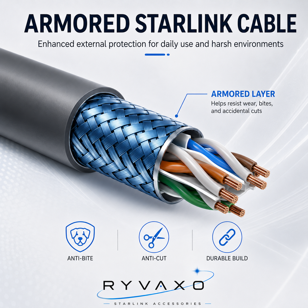 Ryvaxo Starlink Gen 2 power cable accessory for roof installation, product detail image 3