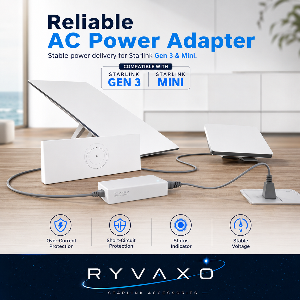 Ryvaxo Starlink Mini and Gen 3 step-up power converter for RV and camping setup, product detail image 3