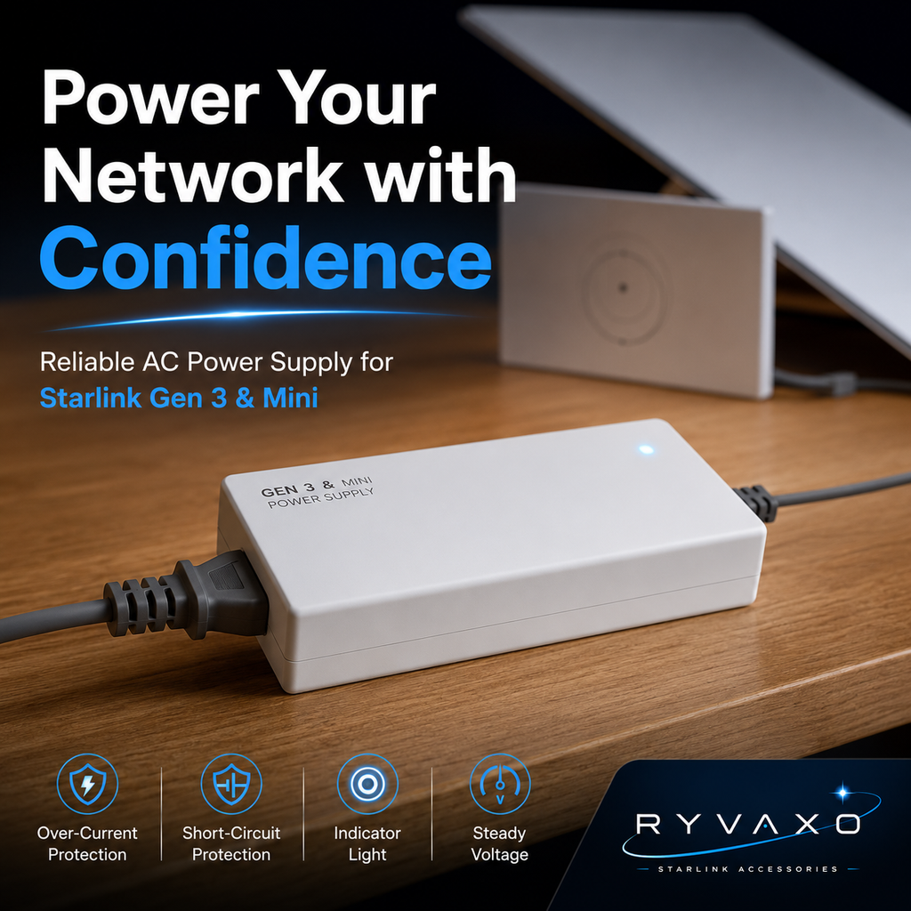 Ryvaxo Starlink Mini and Gen 3 step-up power converter for RV and camping setup, product detail image 2
