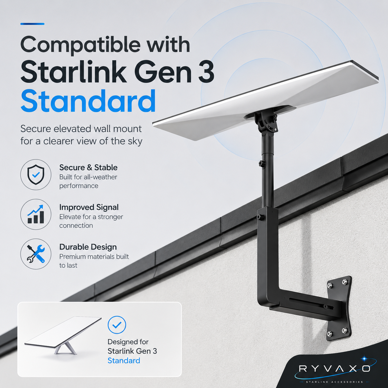 Ryvaxo Starlink Gen 3 power adapter for roof installation, product detail image 2