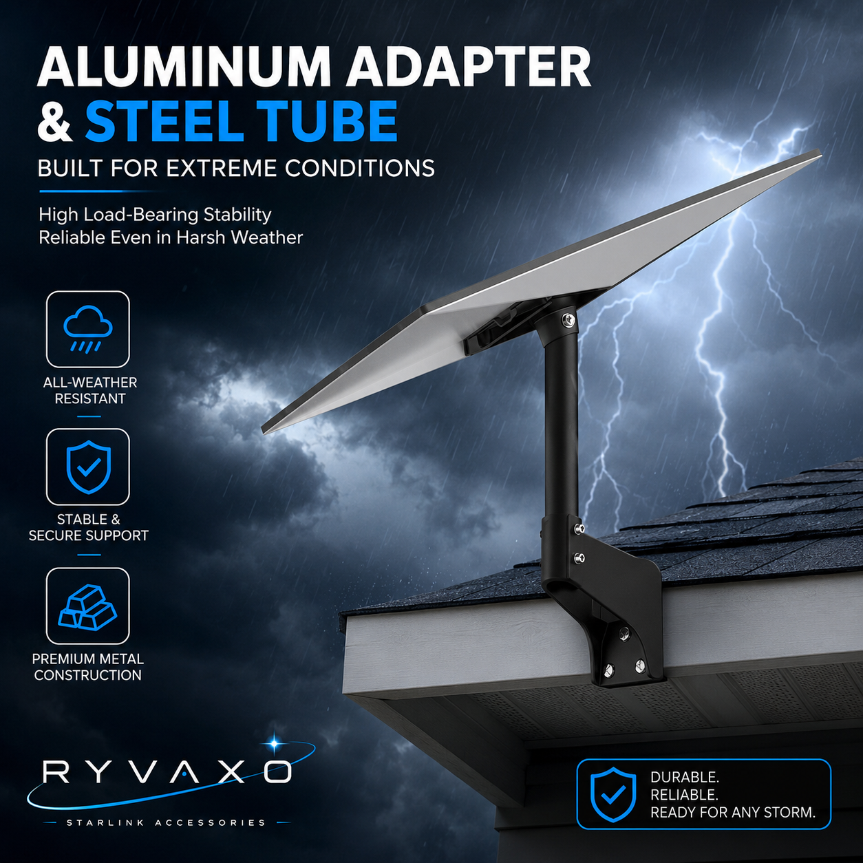 Ryvaxo Starlink Gen 3 roof mount for roof installation, product detail image 2