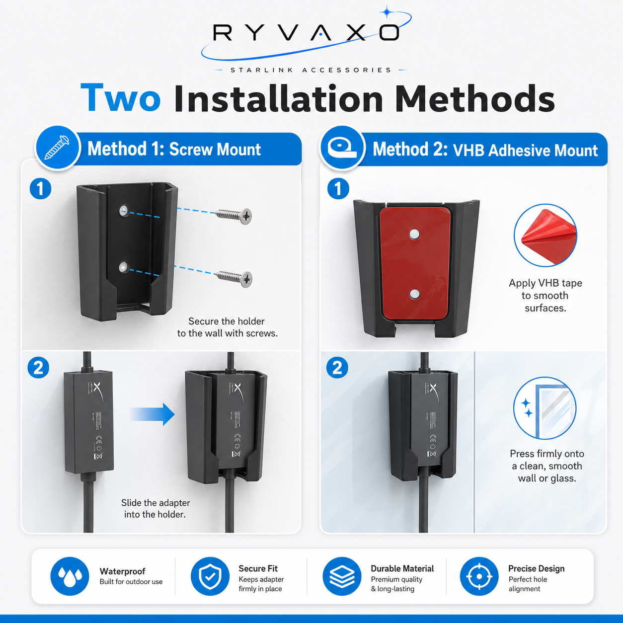 Ryvaxo Starlink Gen 2 power cable accessory for wall installation, product detail image 4
