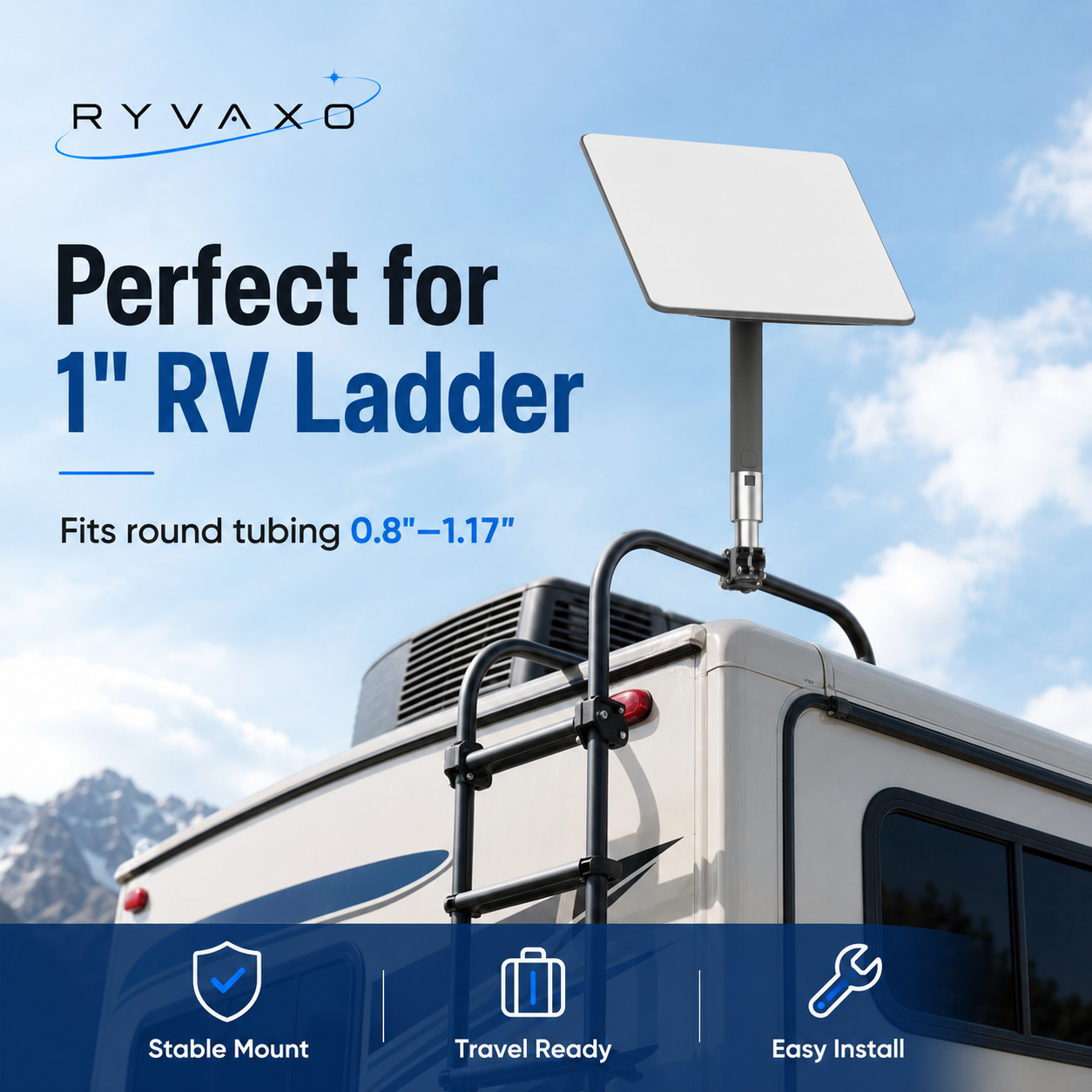 Ryvaxo Starlink Gen 2 roof mount for vehicle setup, product detail image 2