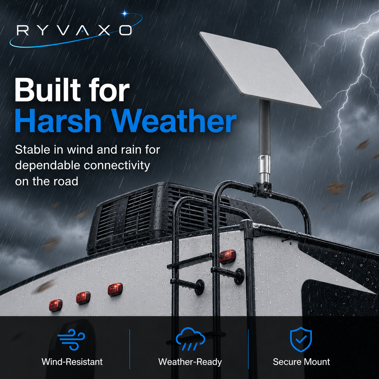 Ryvaxo Starlink Gen 2 roof mount for vehicle setup, product detail image 3