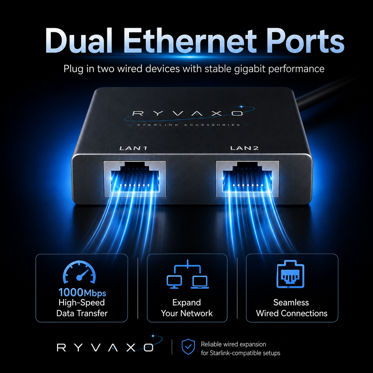 Ryvaxo Starlink Gen 2 and Gen 3 power cable accessory for power and cable routing, product detail image 2