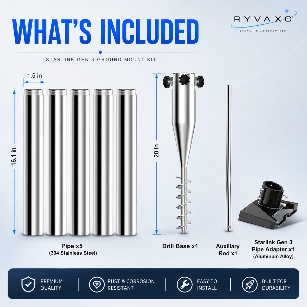 Ryvaxo Starlink Gen 3 wall mount for wall installation, product detail image 4