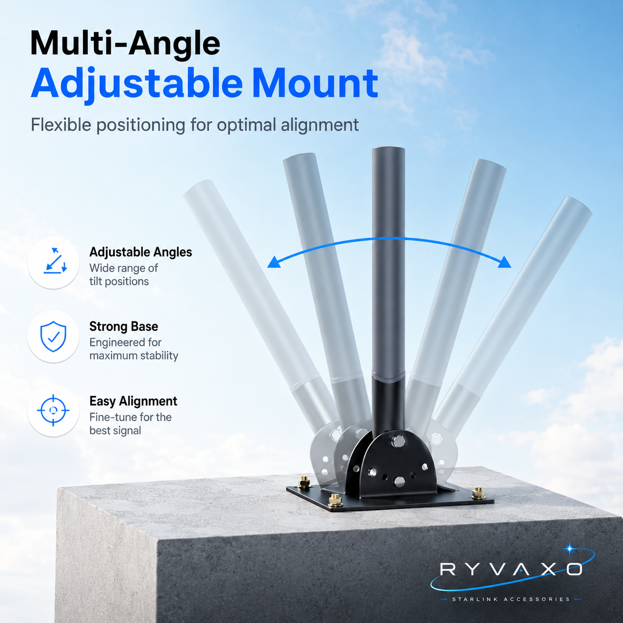 Ryvaxo Starlink Gen 2 roof mount for roof installation, product detail image 2