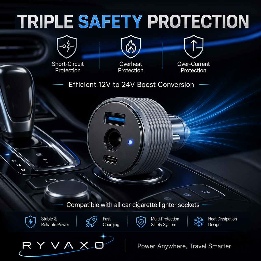Ryvaxo Starlink Mini car charger adapter for RV and camping setup, product detail image 3