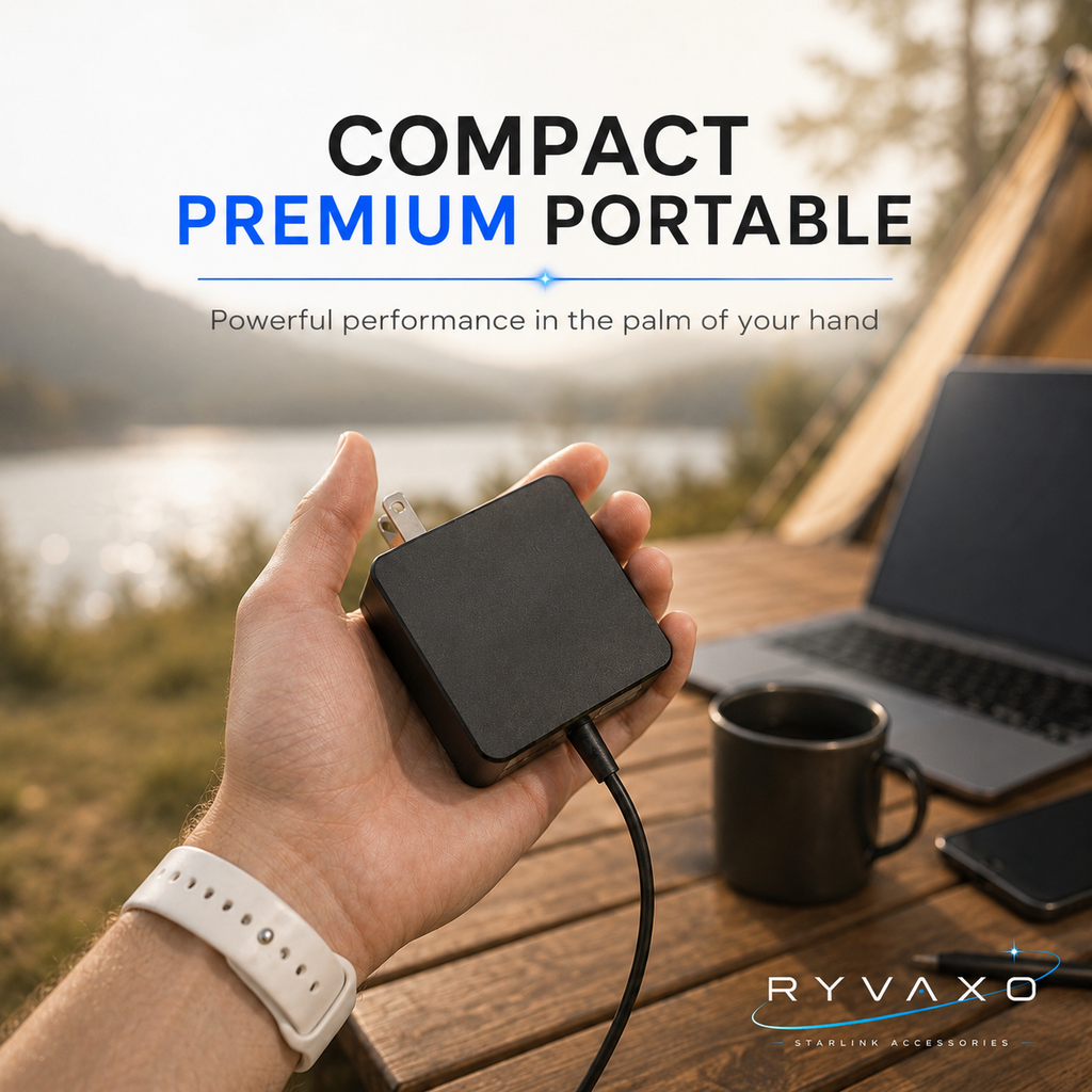 Ryvaxo Starlink Mini car charger adapter for RV and camping setup, product detail image 3