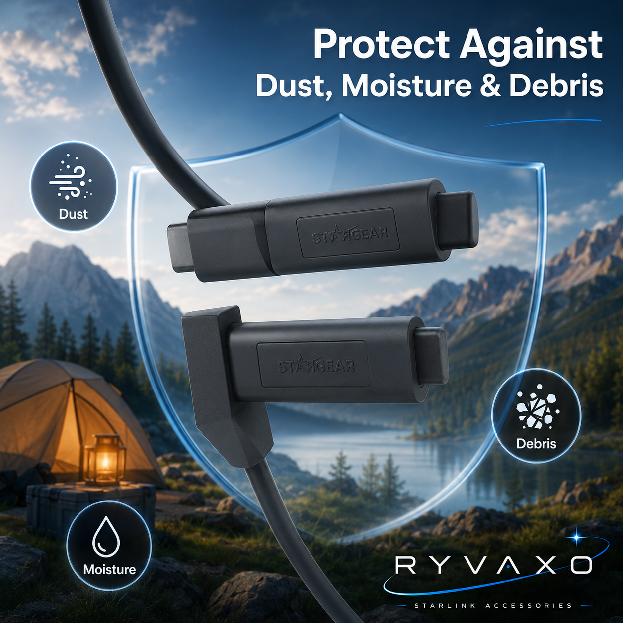Ryvaxo Starlink Gen 2 power cable accessory for roof installation, product detail image 2