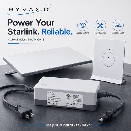 Ryvaxo Starlink Gen 3 power adapter for power and cable routing, product detail image 2