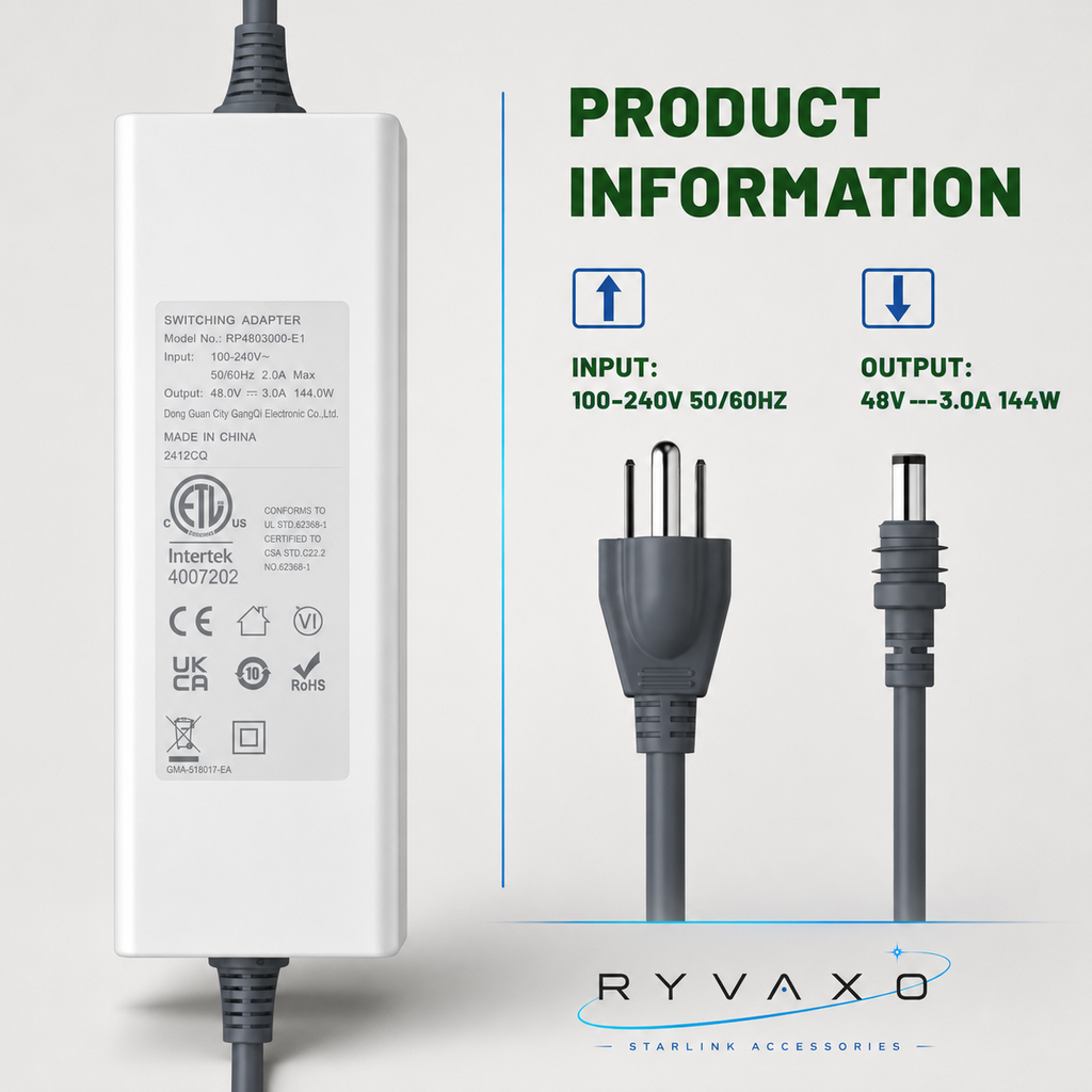 Ryvaxo Starlink Mini and Gen 3 power adapter for RV and camping setup, product detail image 3