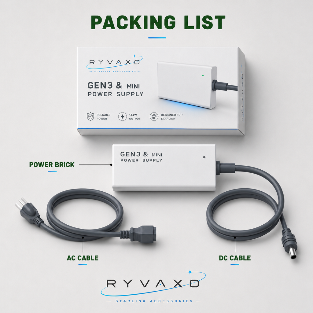 Ryvaxo Starlink Mini and Gen 3 power adapter for RV and camping setup, product detail image 4
