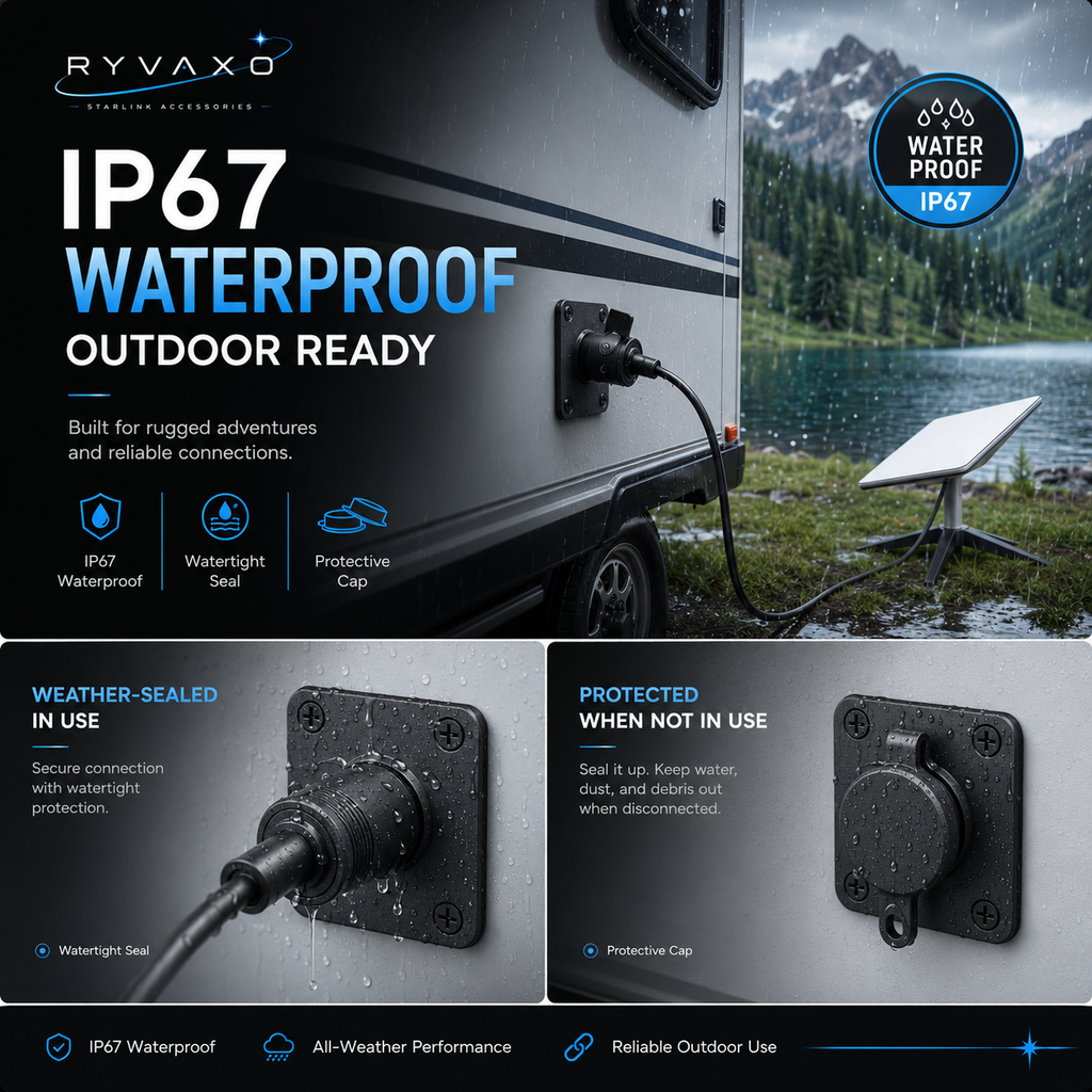 Ryvaxo Starlink Mini power adapter for RV and camping setup, product detail image 2