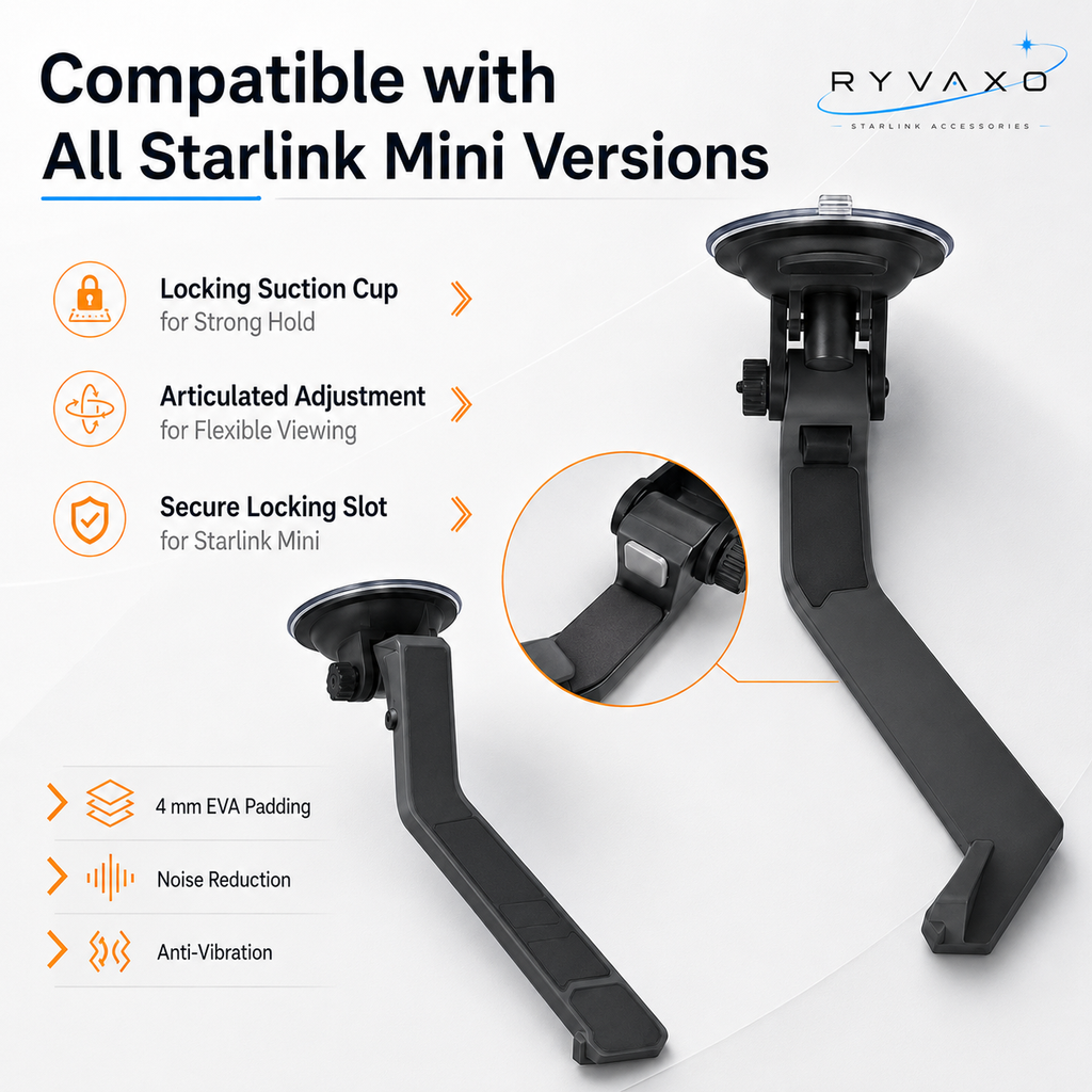 Starlink Mini Windshield Suction Cup Mount Base for Vehicles