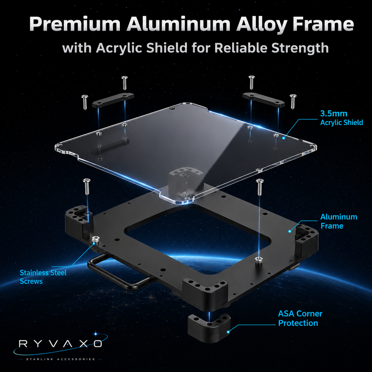 Starlink Mini Magnetic Roof Mount with Acrylic Plate and Carry Handle