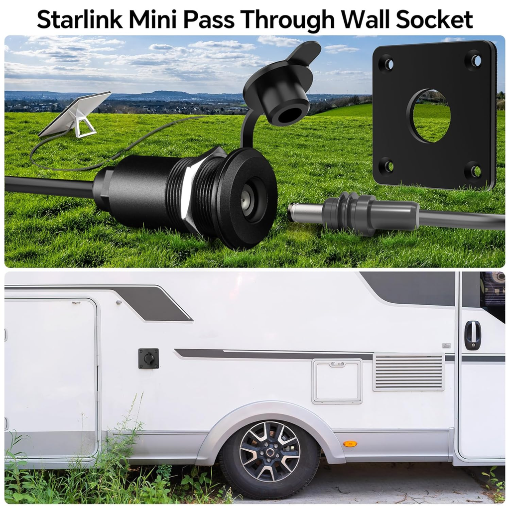 Starlink Mini No-Drill Aluminum Cable Routing Panel with External Adapter