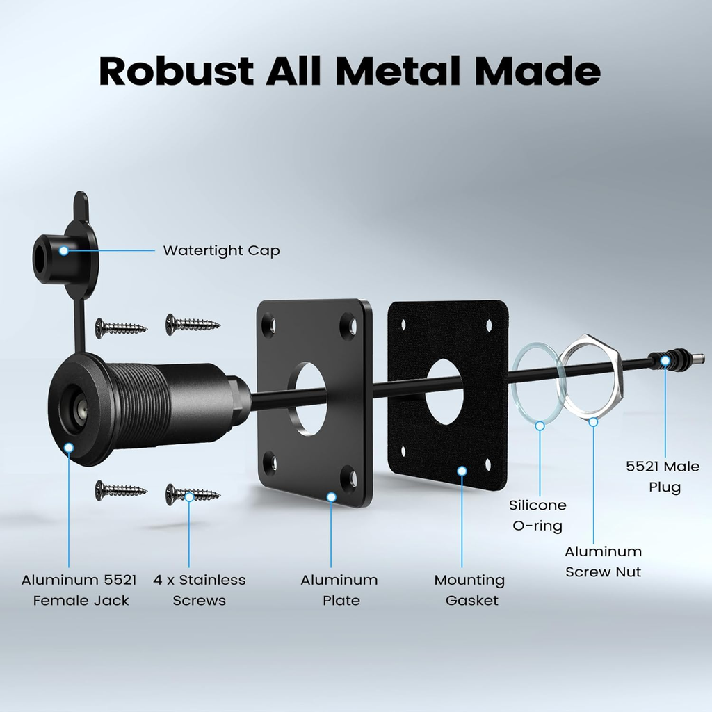 Starlink Mini No-Drill Aluminum Cable Routing Panel with External Adapter