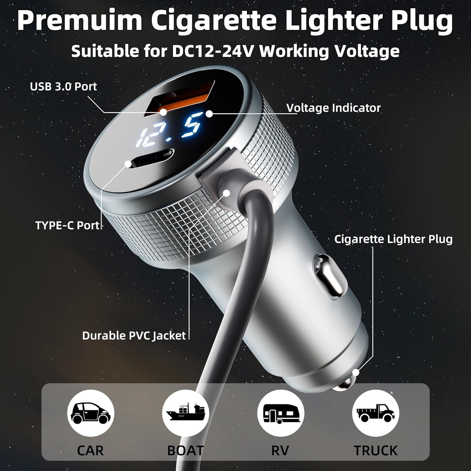 Starlink Mini 12V Car Adapter with Step Up Converter