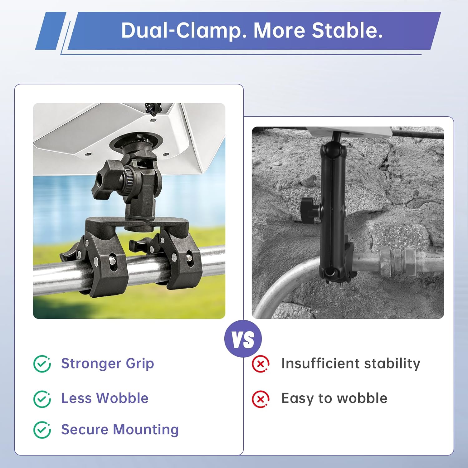 Starlink Mini Aluminum Adapter Dual-Clamp Vehicle Mount