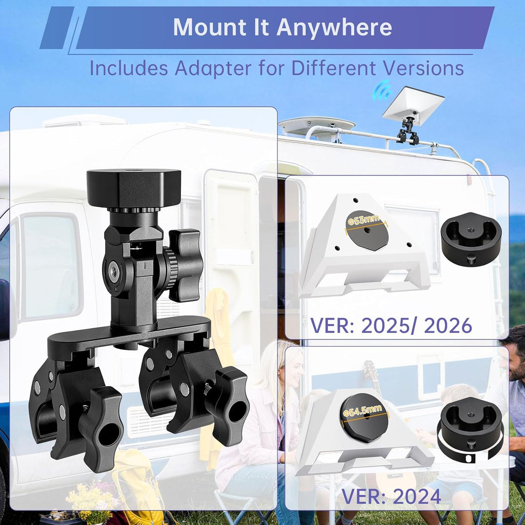 Starlink Mini Aluminum Adapter Dual-Clamp Vehicle Mount