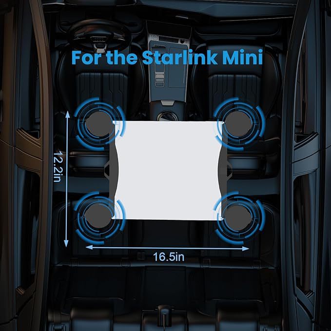 Starlink Mini Vehicle Suction Mount – Rugged Metal Car Roof Holder